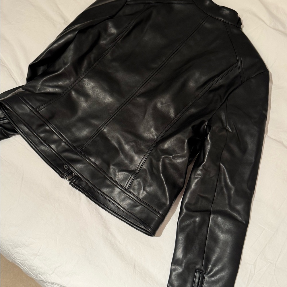Abercrombie Slim Zip Up Leather Jacket - Picture 4 of 4